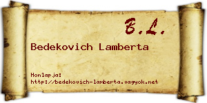 Bedekovich Lamberta névjegykártya